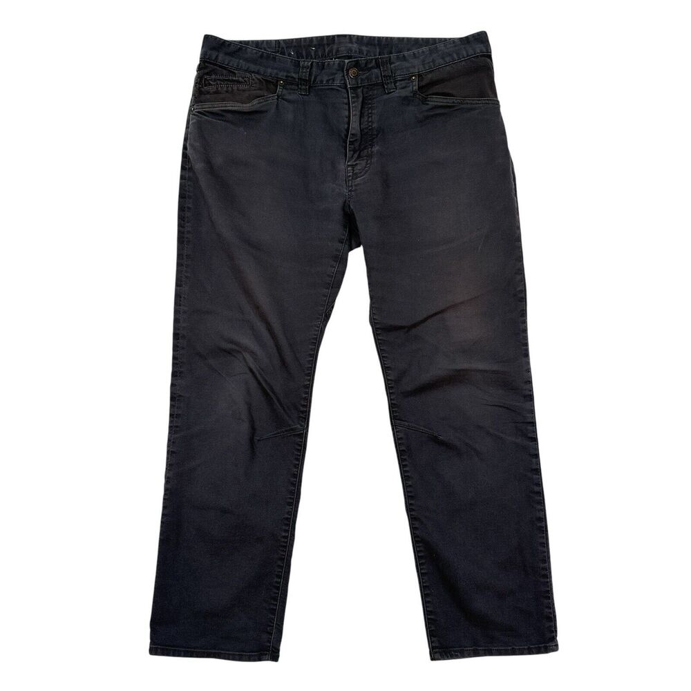 Prana SureShot Jeans Mens Size 36 x 30 Gray Straight Fit Gusseted Crotch Stretch